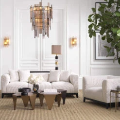 Eichholtz Corso 3 Seater Sofa In Lyssa Off-White Fabric