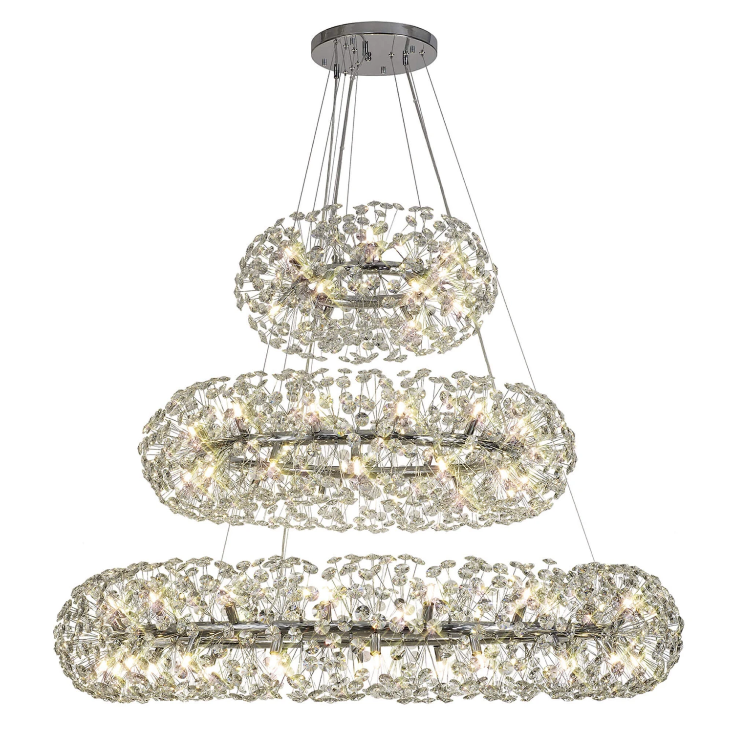 Avezza 3 Tiered Chrome Pendant Light 4 Avezza 3 Tiered Chrome Pendant Light - Image 4