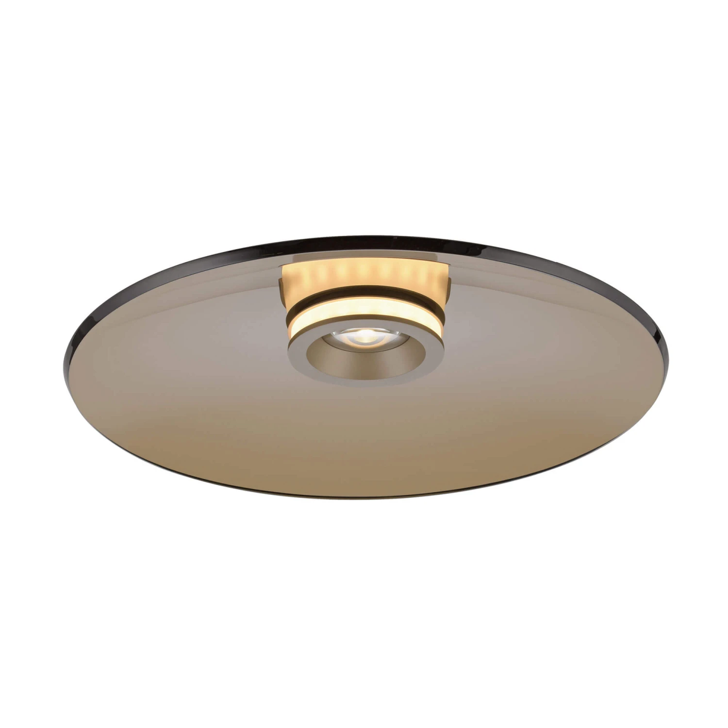 Luna Bronze & Dark Amber Glass 50cm Flush Ceiling And Wall Light 4 Luna Bronze & Dark Amber Glass 50cm Flush Ceiling And Wall Light - Image 4