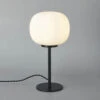 Henrik Matt Black & Frosted White Small Oval Glass Tall Table Lamp