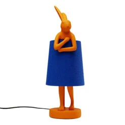 Orange Modest Rabbit 50cm Table Lamp With Blue Shade -Housingunits bdda3c9818f44d61c9285786a93e62e9