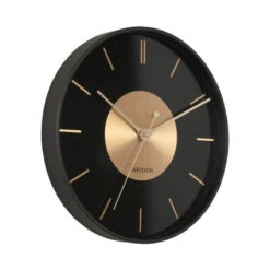 Black & Gold Disc Wall Clock -Housingunits be3622729437ccd2a40c1c5da8bb3ced