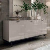 Caren High Gloss Pearl Line 214cm 3 Door Sideboard