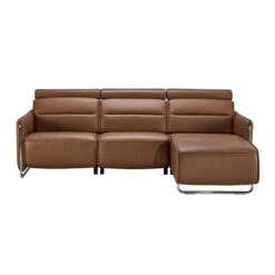 Stressless Emily 2 Seater Right Hand Medium Long Seat Power Recliner Sofa In Velaro Dark Caramel Leather & Polished Chrome -Housingunits beb54287f00975f20c007b953eb532a3