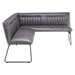 Clarence Grey Faux Leather Left-Hand Corner Dining Bench -Housingunits bf690bffc93aa67108eb15679600bbc9