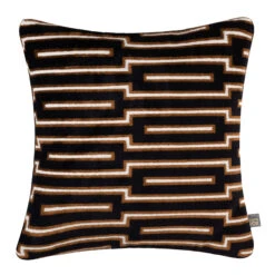 Scatter Box Harrison Black & Cognac Square Cushion