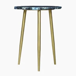 Milena Blue Agate Top End Table -Housingunits c01de6ac31581d57638eaf3efc2d850f