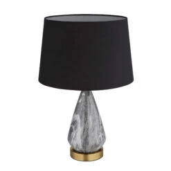 Pisa Grey Marbled Table Lamp With Black Shade -Housingunits c15c787ebfe9a771e6c8578855205d8b