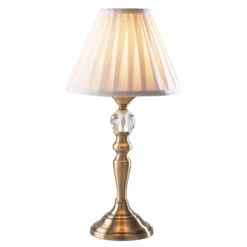 Beau Touch Antique Brass Table Lamp & Shade