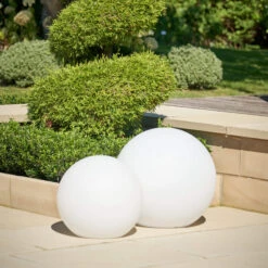 White Ball Colour Changing 45cm Outdoor Floor Lamp -Housingunits c19eb90111fc3db3a77fe81b28160921 1