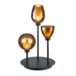 Delia Black & Copper 3 Light Touch Table Lamp -Housingunits c1f703f9d5e306d41953802ca3b92c49