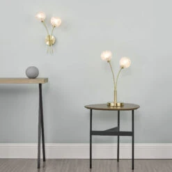 Laura Ashley Avari Brass & Frosted Glass Wall Light