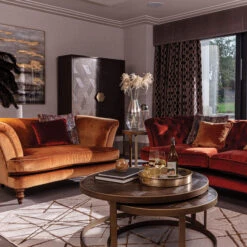 Olivia James Hemingway Mahogany Oak & Gold Nest Of 2 Side Tables -Housingunits c292b257c60d095057e464eaba07534f