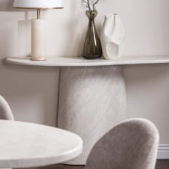 Glass House Solna 140cm Travertine Effect Console Table -Housingunits c4480792162b5237fe2e35ee9614fae7