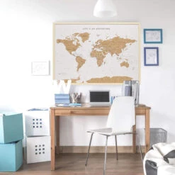 White Travel Board World Map Large