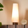 Howie Tall Conical Cream & Dark Wood 52.5cm Table Lamp