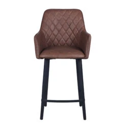 Bronx Brown Faux Leather Counter Bar Stool