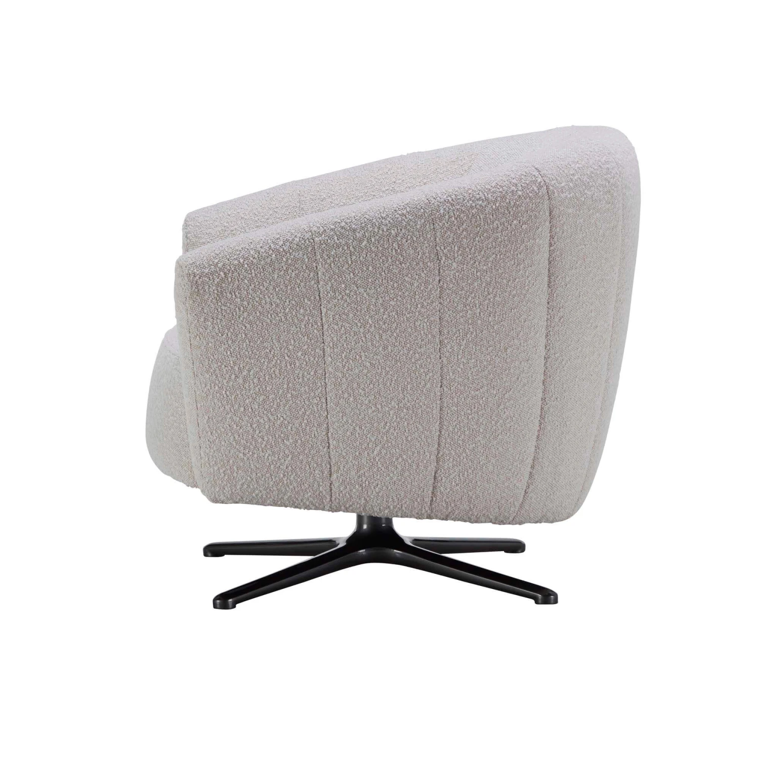 Gisele Ivory Boucle Fabric Swivel Chair 4 Gisele Ivory Boucle Fabric Swivel Chair - Image 4