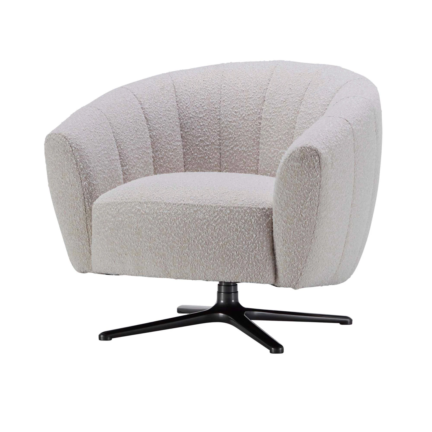 Gisele Ivory Boucle Fabric Swivel Chair 2 Gisele Ivory Boucle Fabric Swivel Chair - Image 2