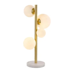 Miyako Satin Gold & Opal 4 Light Table Lamp