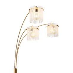 Icelle Matt Gold & Opal Fade Glass Rods 3 Light Floor Lamp -Housingunits cafa189941a87c87538981e45b216a3d