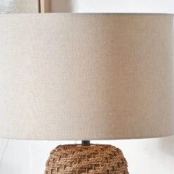 Andros Brown Woven Seagrass Table Lamp With Cream Shade -Housingunits cbb540f1d060fc98e029121244746be6
