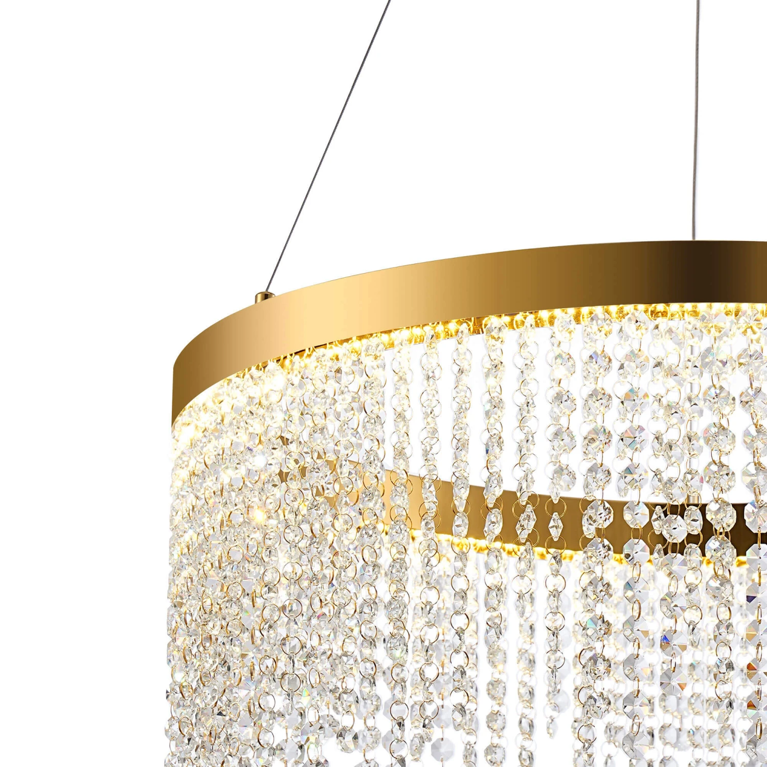 Rowen French Gold Crystal Pendant Light 4 Rowen French Gold Crystal Pendant Light - Image 4