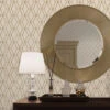 Embroidery Stitch Diamond Beige & Gold Wallpaper