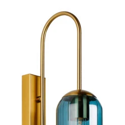 Ariah Blue Single Ribbed Glass Wall Light -Housingunits cc5d3d583415af320134560b71a4c62c