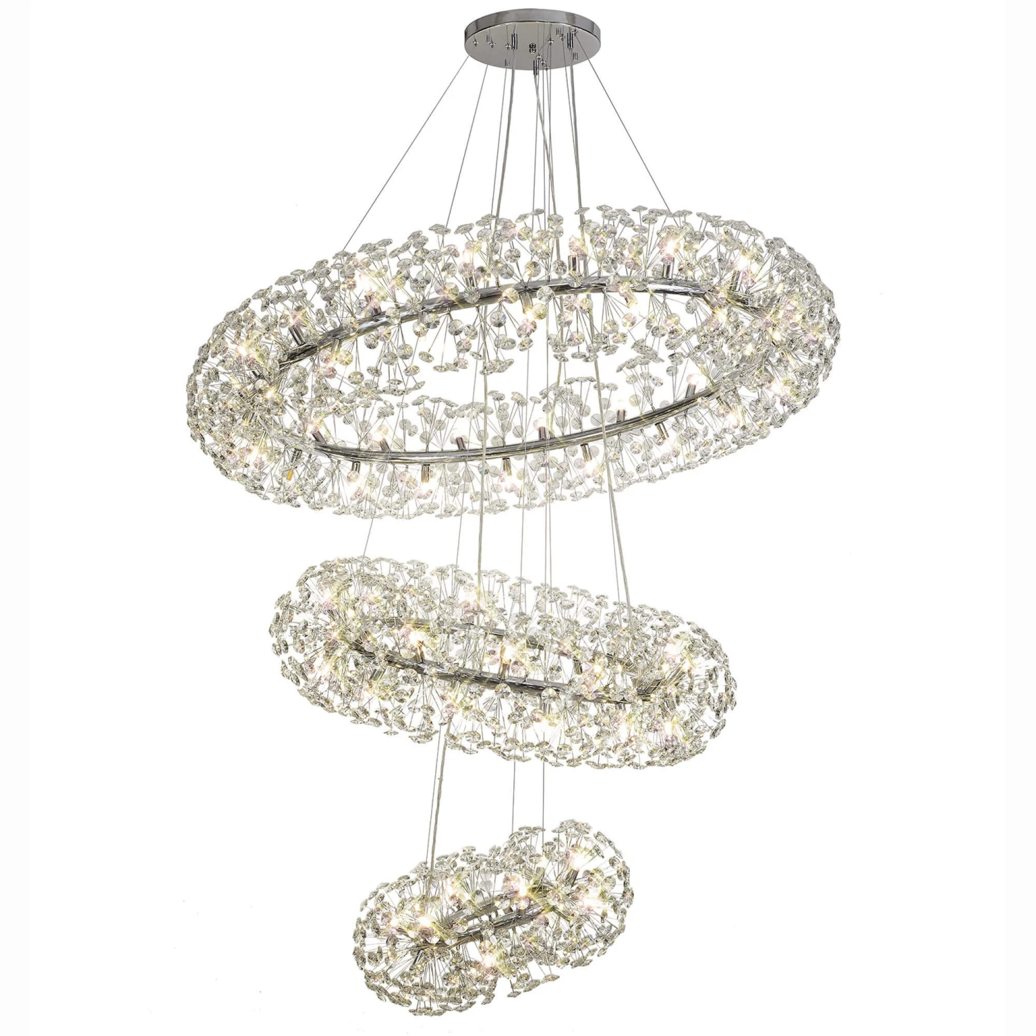 Avezza 3 Tiered Chrome Pendant Light 5 Avezza 3 Tiered Chrome Pendant Light - Image 5