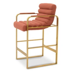 Eichholtz Olsen Orange Fabric Counter Bar Stool -Housingunits cd07277952e1a647a3628f4e3ff047e3