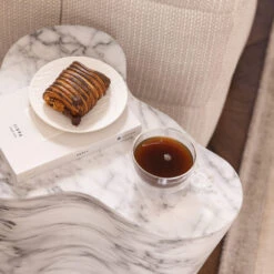 Cassian White Marble Effect Side Table -Housingunits cd5f9c62cd08c82519268c148d9a1610