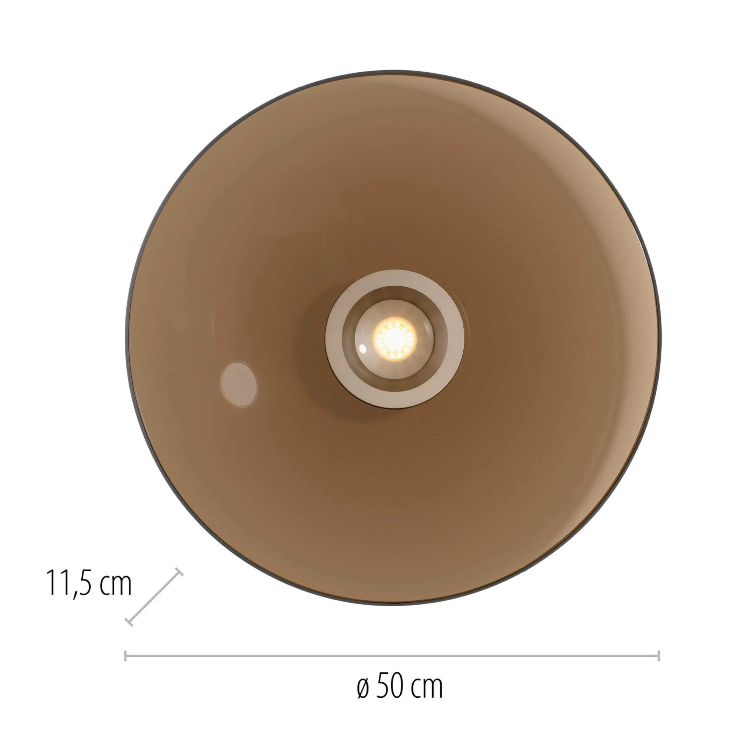 Luna Bronze & Dark Amber Glass 50cm Flush Ceiling And Wall Light 9 Luna Bronze & Dark Amber Glass 50cm Flush Ceiling And Wall Light - Image 9