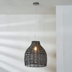 Black Rattan Cloche Pendant Shade 7 Black Rattan Cloche Pendant Shade -Housingunits cdfbf72e22a7a024e7a387c63000cdde 1