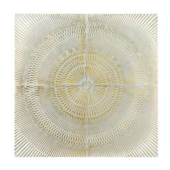 Antiqued White & Gold Metal Wall Art