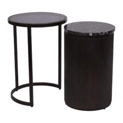 Libra Belvedere Black Nesting Side Tables -Housingunits ce55233386547206226146ae3f7a168b