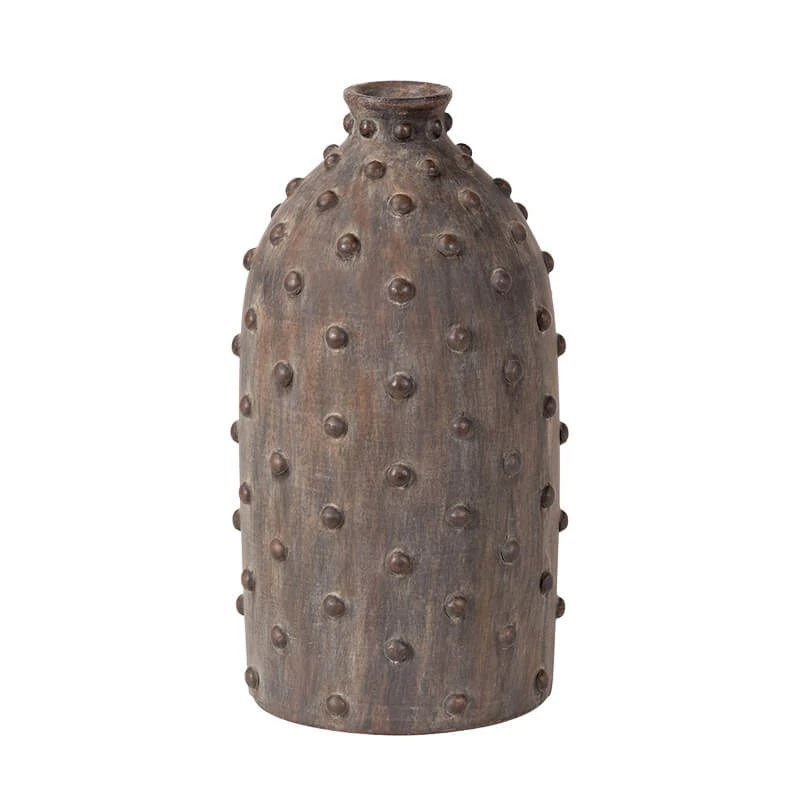 Kali Dot Dark Grey Textured Stoneware Vase 2 Kali Dot Dark Grey Textured Stoneware Vase - Image 2