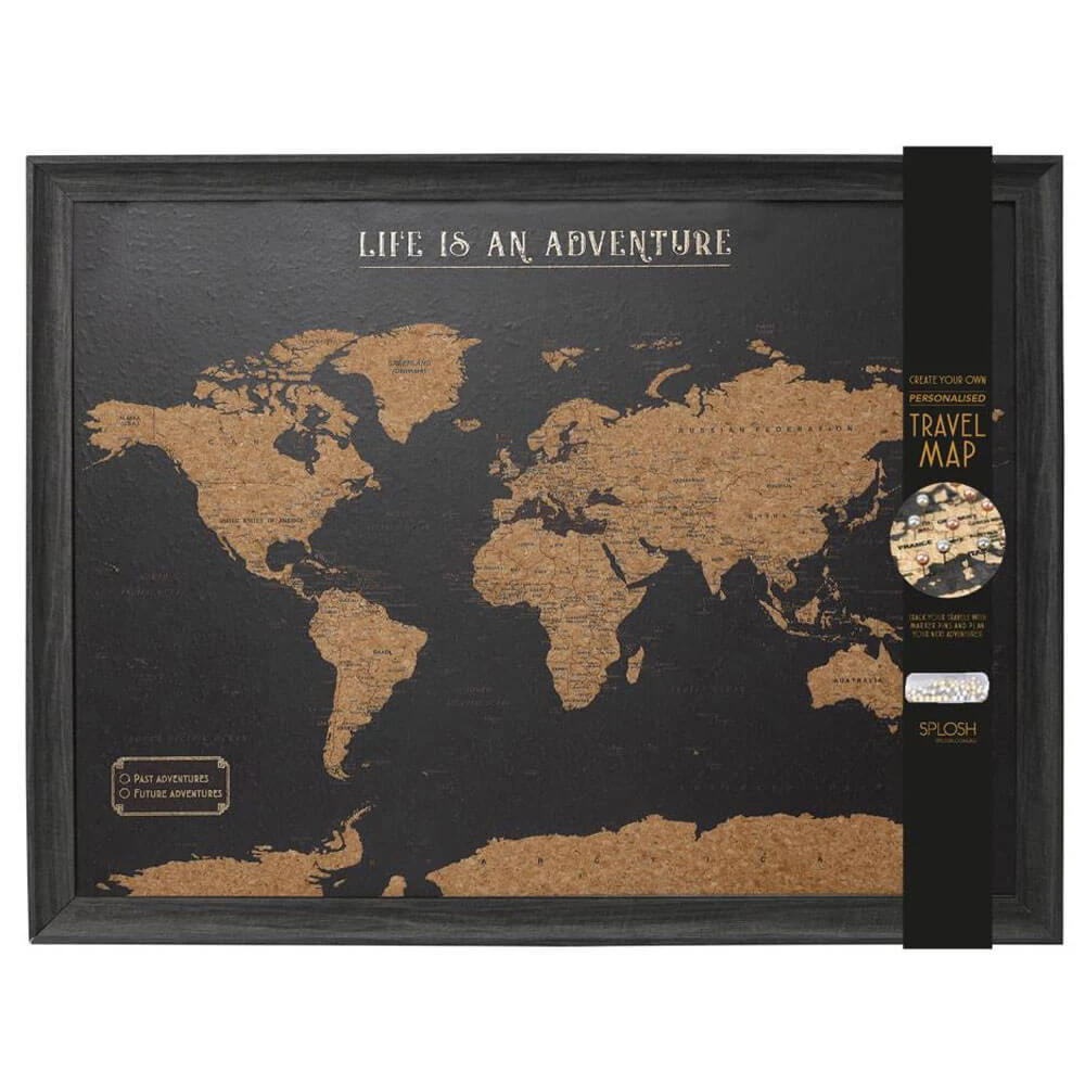 Black Travel Board World Map Large 2 Black Travel Board World Map Large - Image 2