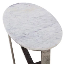 Casablanca Oval Side Table With Marble Top -Housingunits cff7714e95734be596dcd4dff441579e