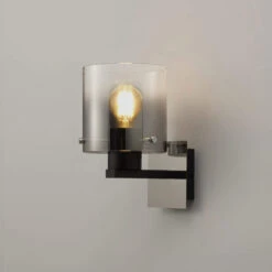 Chelsea Satin Black & Smoked Wall Light