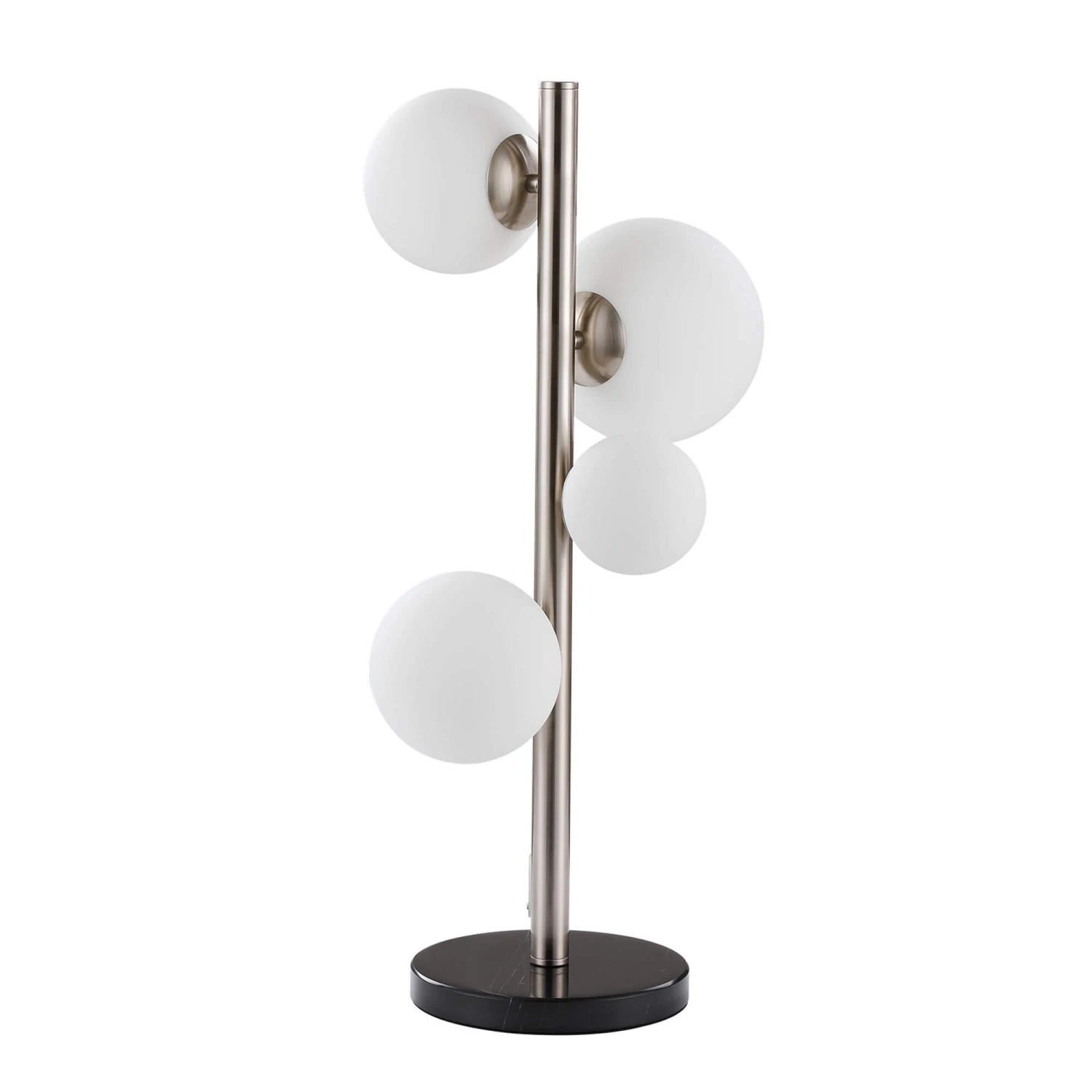 Miyako Satin Nickel & Opal 4 Light Table Lamp 1 Miyako Satin Nickel & Opal 4 Light Table Lamp