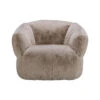 Niva Beige Faux Fur Armchair