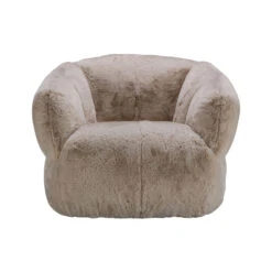 Niva Beige Faux Fur Armchair