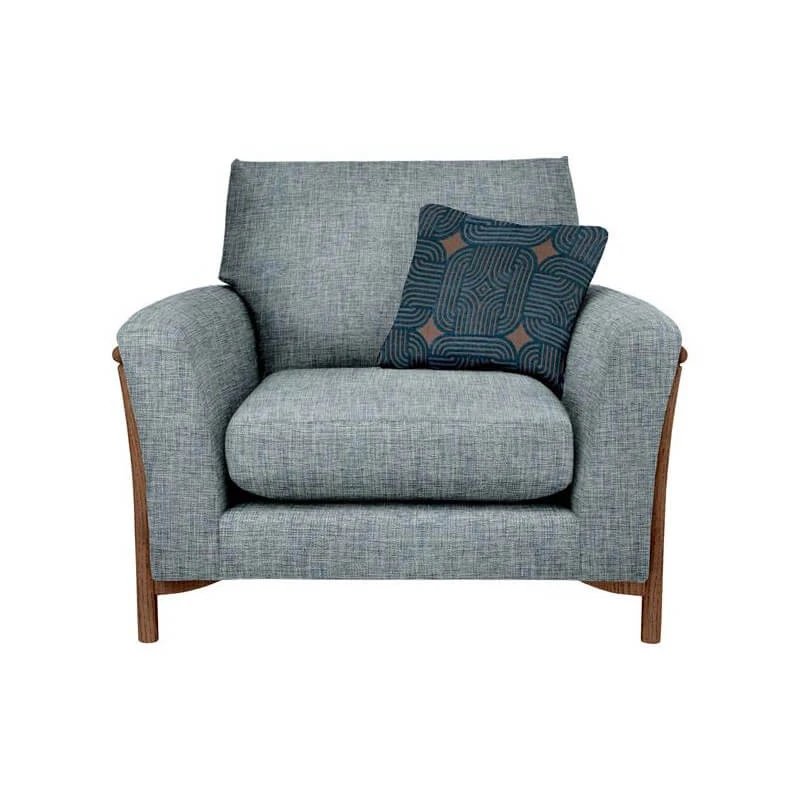 Ercol Avanti Blue Fabric Armchair 1 Ercol Avanti Blue Fabric Armchair