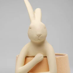 Cream Modest Rabbit 50cm Table Lamp With Peach Shade -Housingunits d2d479ea84e27e49702d1299ff90e9ac