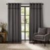 Melville Lined Grey 90" X 90" Eyelet Curtains