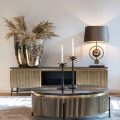 Ivette Round Gold & Black Marble Coffee Table -Housingunits d3ae1b7f50ed58707ab420459a580240