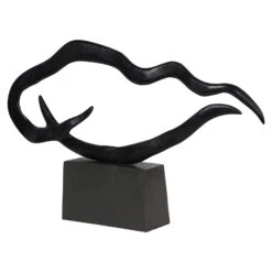 Libra Large Black Warped Aluminium Abstract Sculpture