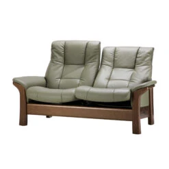 Stressless Buckingham 2 Seater Recliner Sofa In Paloma Shadow Green & Walnut -Housingunits d47ab14c10fc61370d6b509b08f17bd1