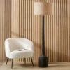 Black Wood Tall Neck Floor Lamp Base